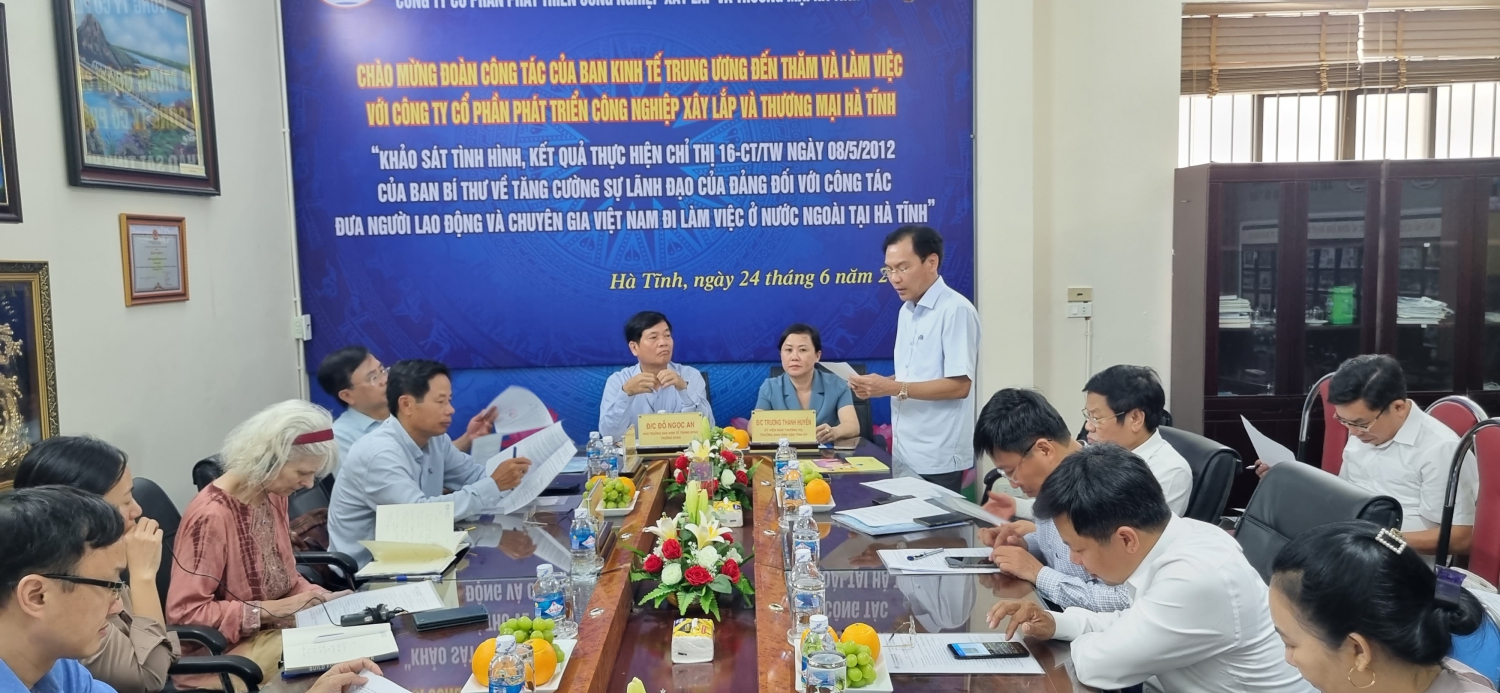 Ban kinh tế Trung ương khảo sát hoạt động xuất khẩu lao động tại Công ty HAINDECO